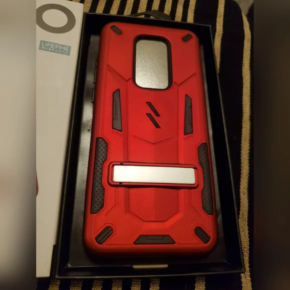 Zizo Moto G7 Supra Red and Black Phone Case Shock Kickstand - Picture 2 of 3